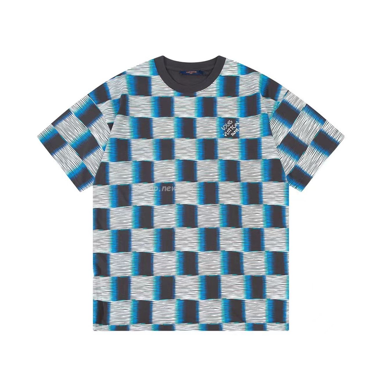 Louis Vuitton Round Necked Checkerboard T Shirt (19) - newkick.app